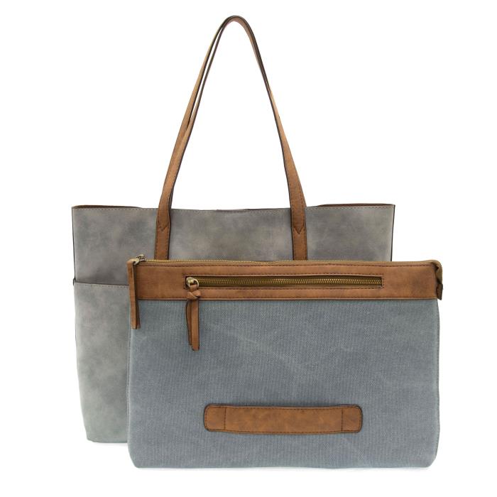 Danica Tote W/Laptop Sleeve - Light Grey