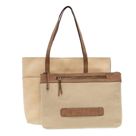 Danica Tote W/Laptop Sleeve - Eggshell