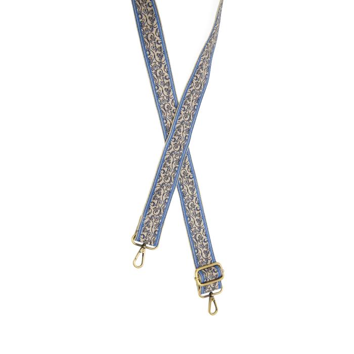 Blue Toile Vineyard Jacquard Guitar Strap