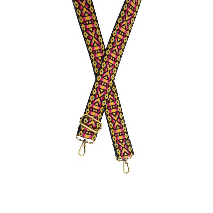 Multi Modern Geo Embroidered Guitar Strap