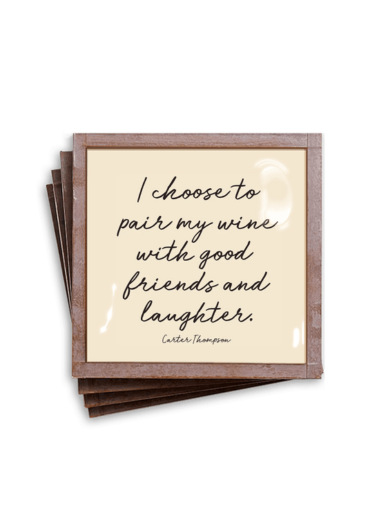 I Choose to Pair My Wine Copper & Glass Coasters