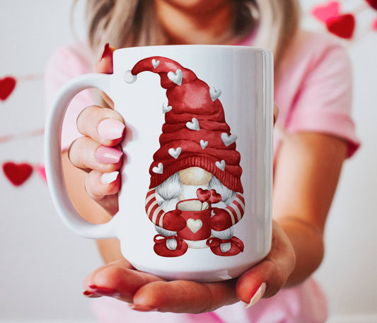 Valentine's Day Gnome with Heart Mug 15 oz Mug