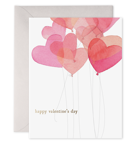 Valentine Balloons | Valentine's Day Greeting Card: 4.25 X 5.5 INCHES