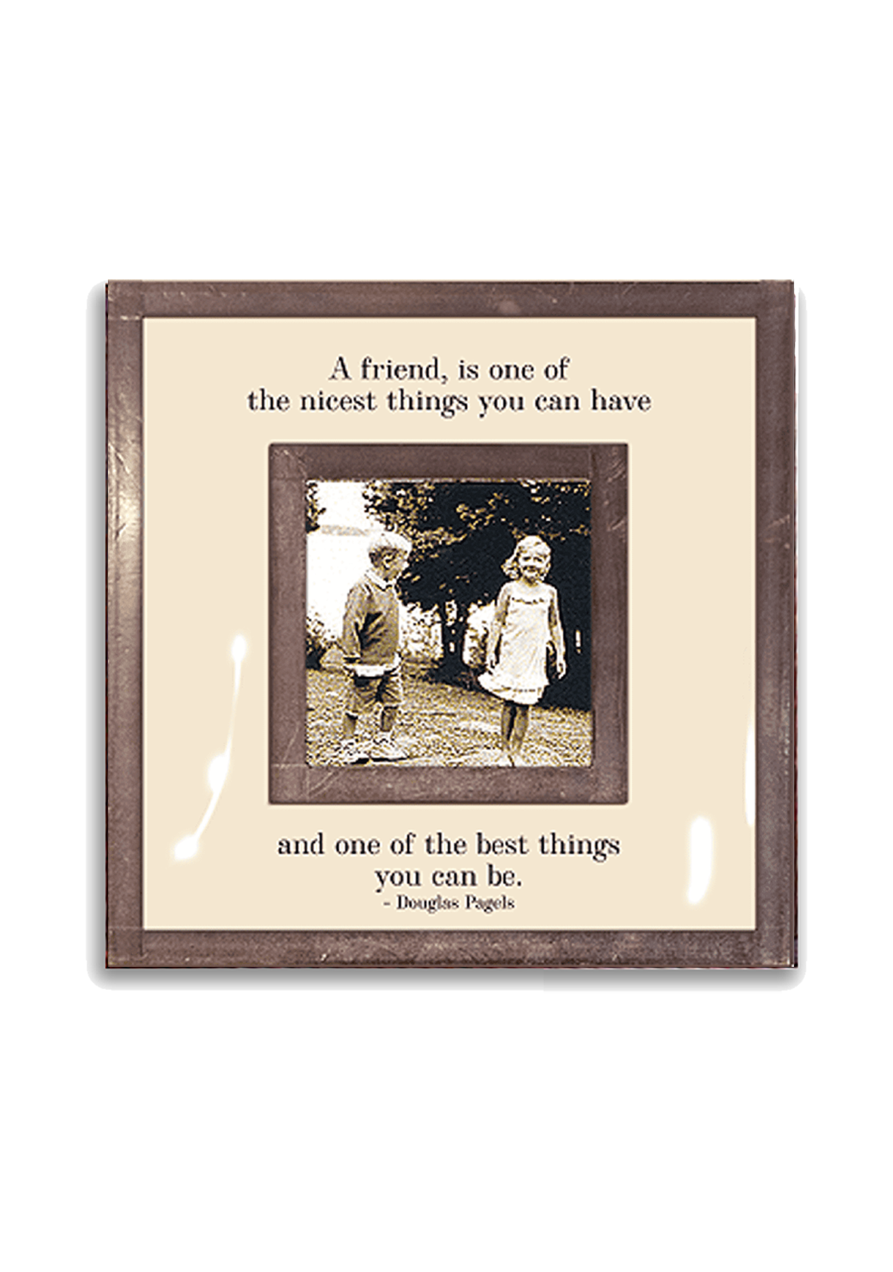 A Friend Is -  3"x 3" Copper & Glass Frame