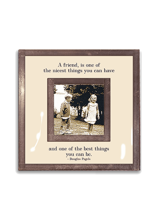 A Friend Is -  3"x 3" Copper & Glass Frame