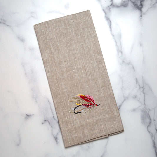 Fly Fishing Hook Towel: Soft Flax