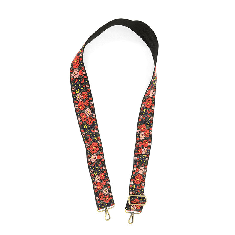 Floral Embroidered Guitar Strap
