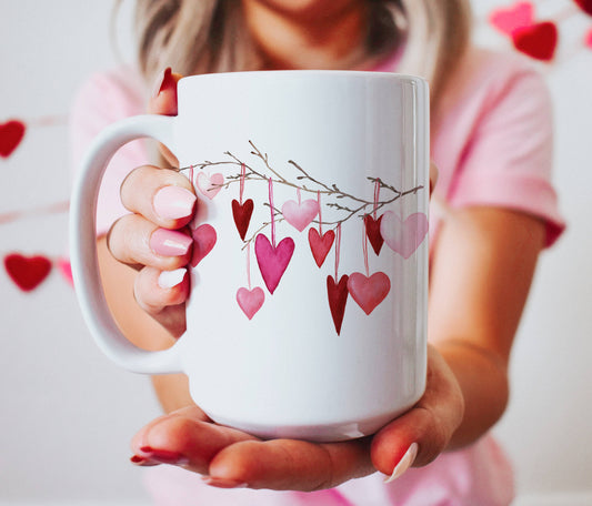 Valentine's Day Hearts on Branch 15 oz Mug