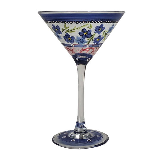 Barcelona Blue Flowers Martini