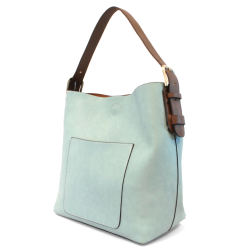 Hobo Handbag Blue Hydrangea/Coffee Handle
