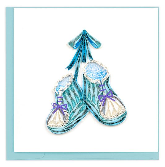 Knitted Blue Baby Booties