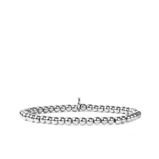 4 mm Ball Bracelet: One Size / Silver