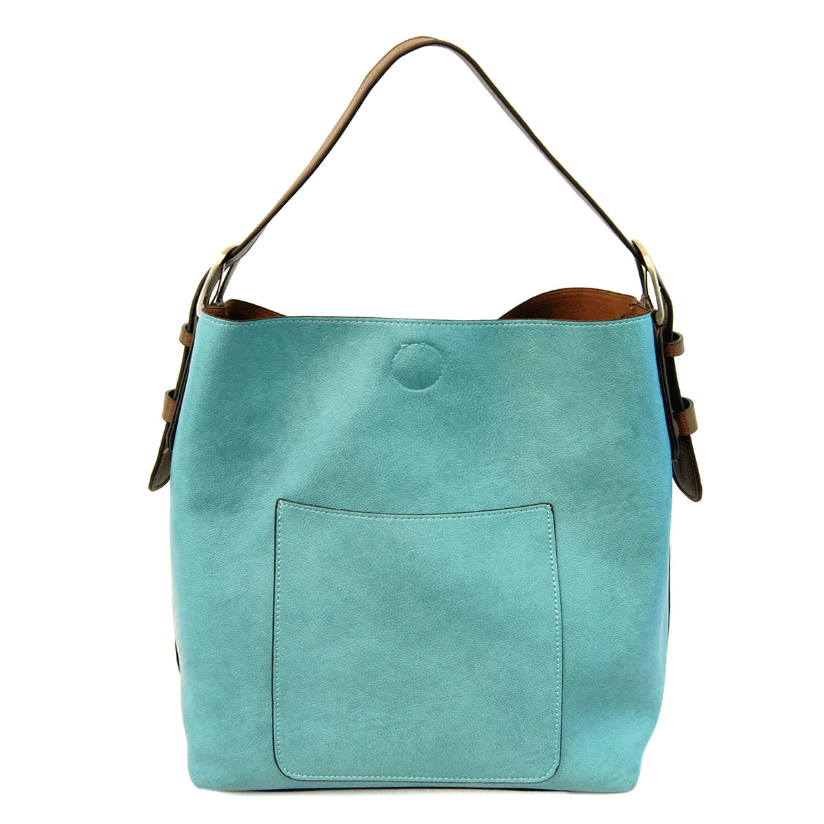 Hobo Handbag Turquoise/Coffee Handle