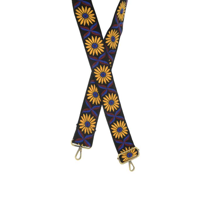 Daisy Embroidered Guitar Strap