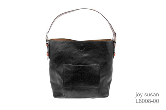 Hobo Handbag Black/Cedar Handle