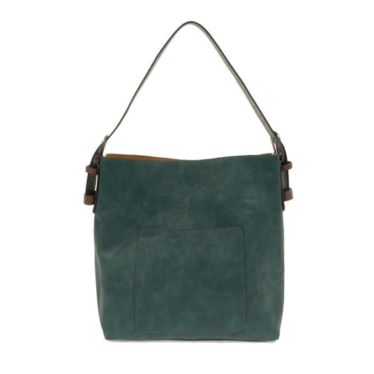 Hobo Handbag Dark Turquoise/Coffee Handle