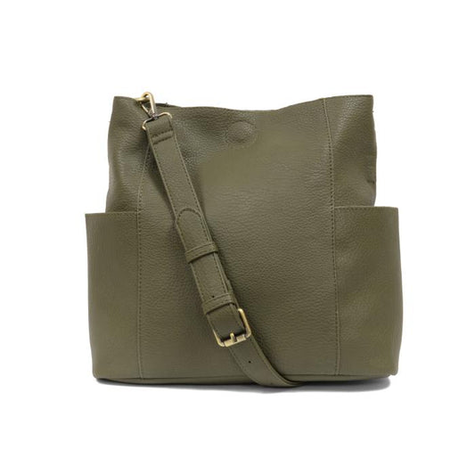 Kayleigh Side Pocket Bucket Bag Olive
