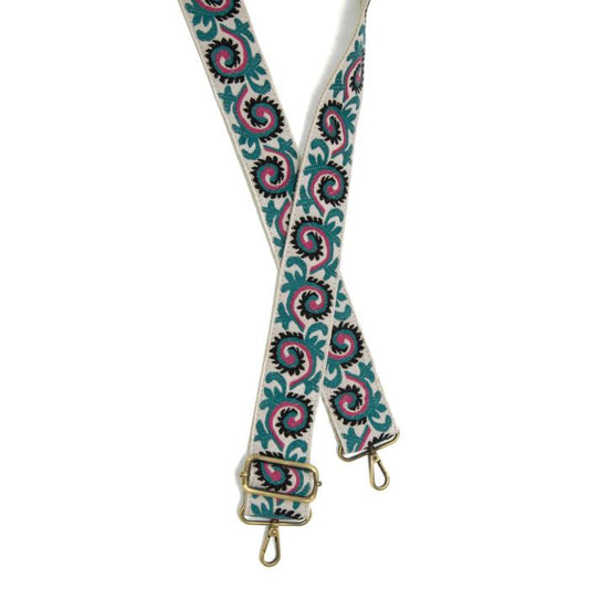 Diamond Embroidered Guitar Purse Strap - 3 Colors available
